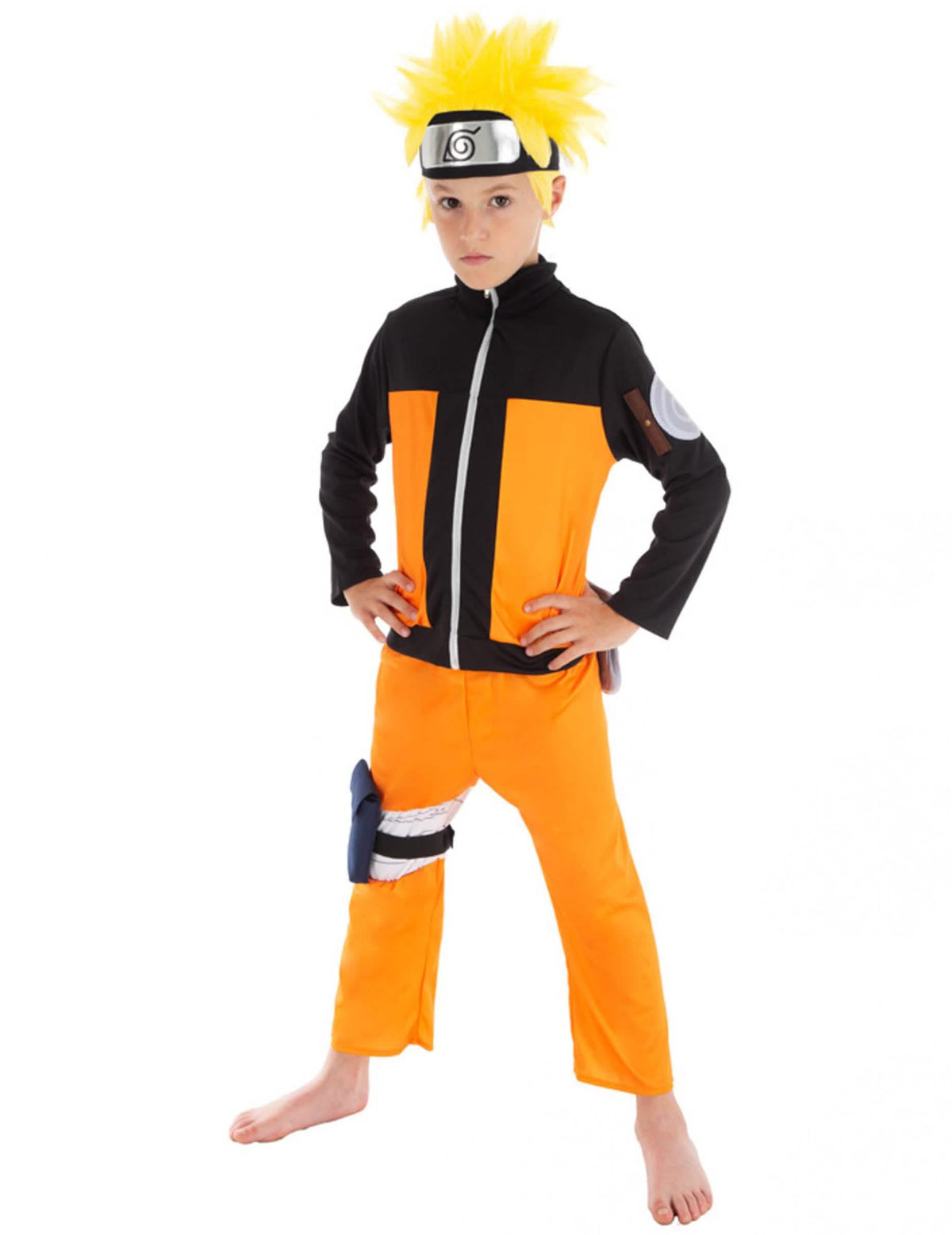 Costum Naruto™ pentru copil portocaliu și negru cu bandană