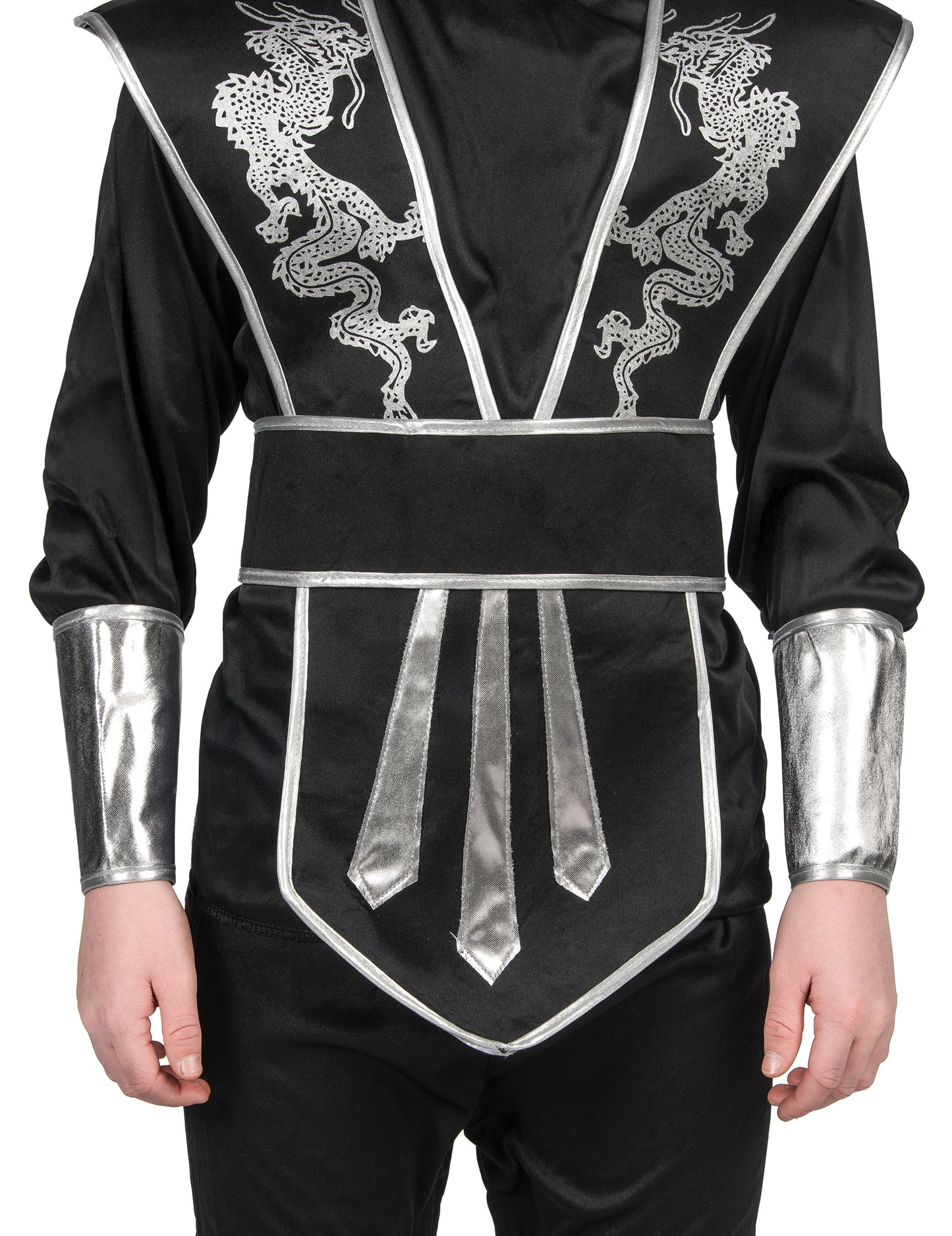 Costum ninja de băieți negri și argintii