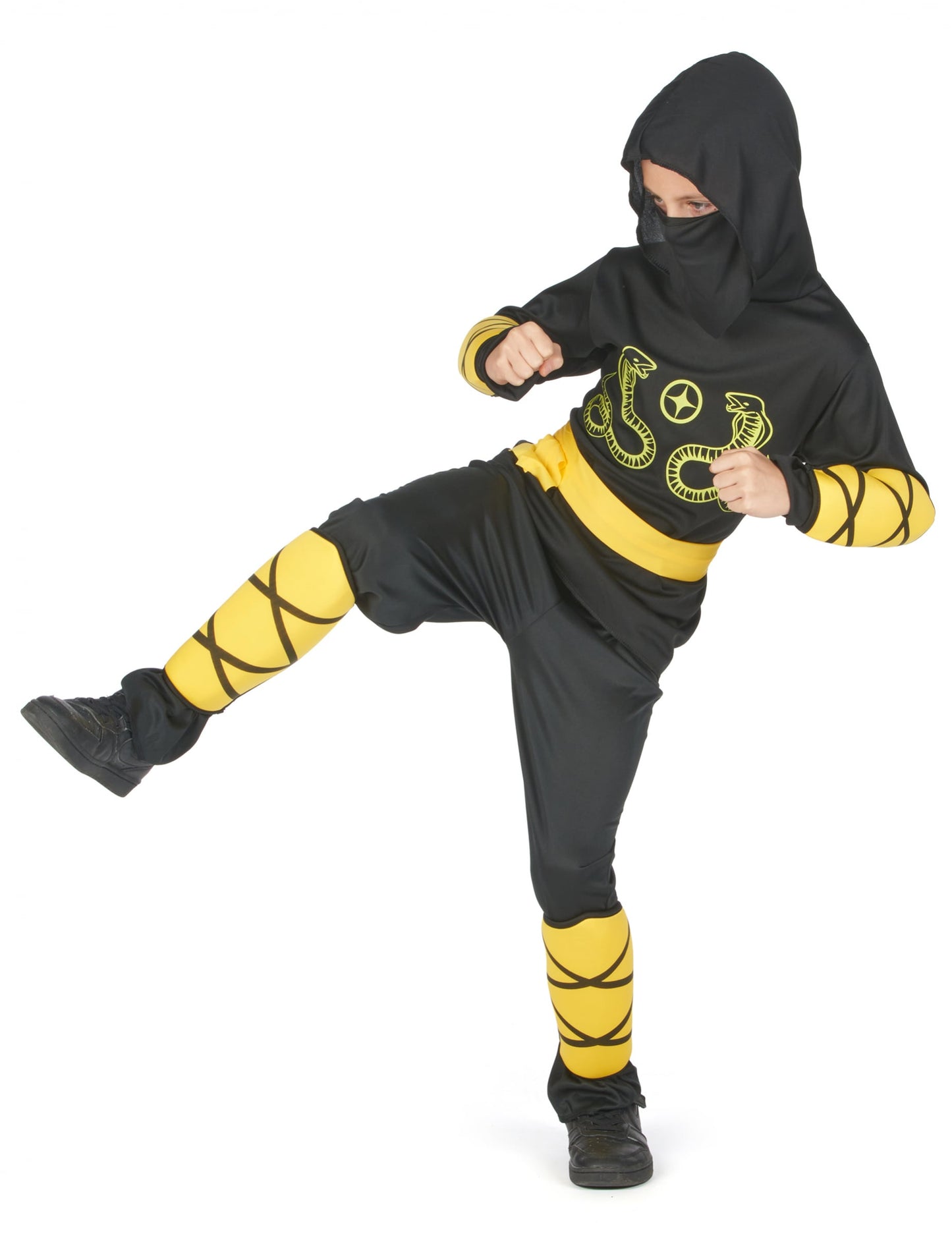 Costum ninja negru și galben