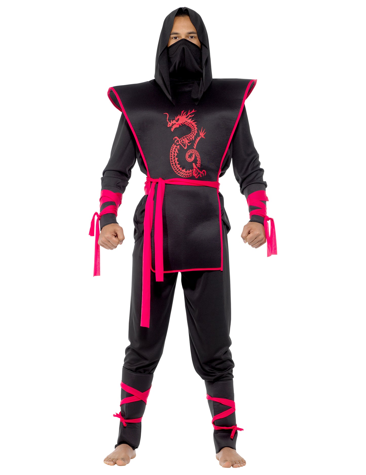 Deghizare ninja neagră și roșie