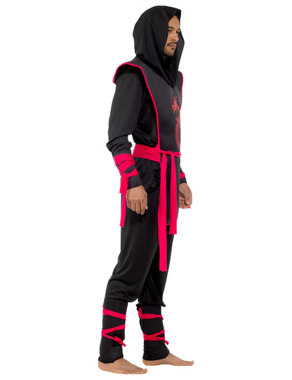 Deghizare ninja neagră și roșie
