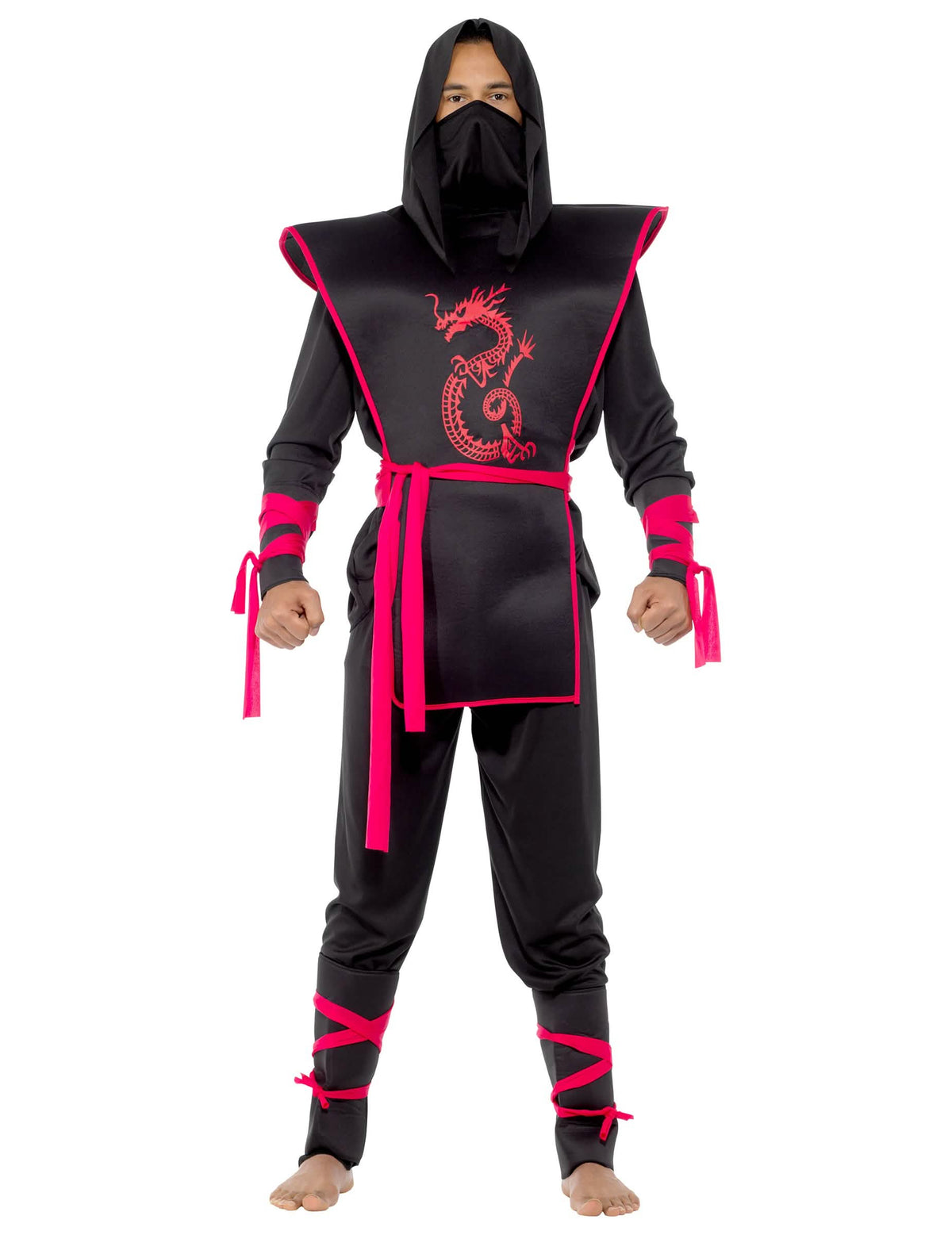 Vedere din față a costumului ninja pentru bărbat