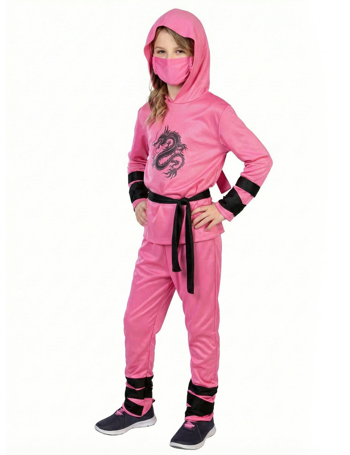 Vue de trois-quarts du déguisement de ninja pour enfant