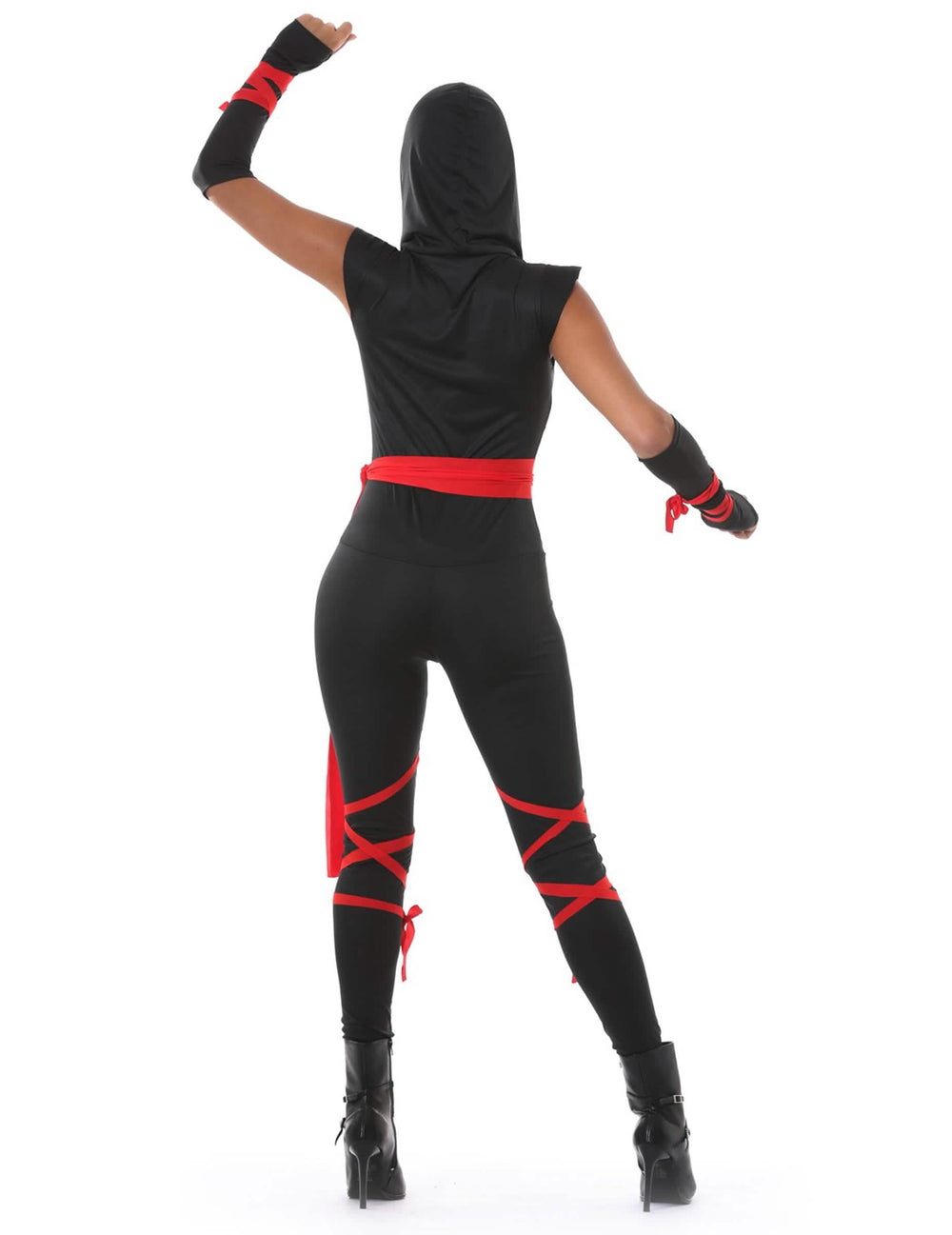 Vedere din spate a costumului sexy ninja pentru femeie