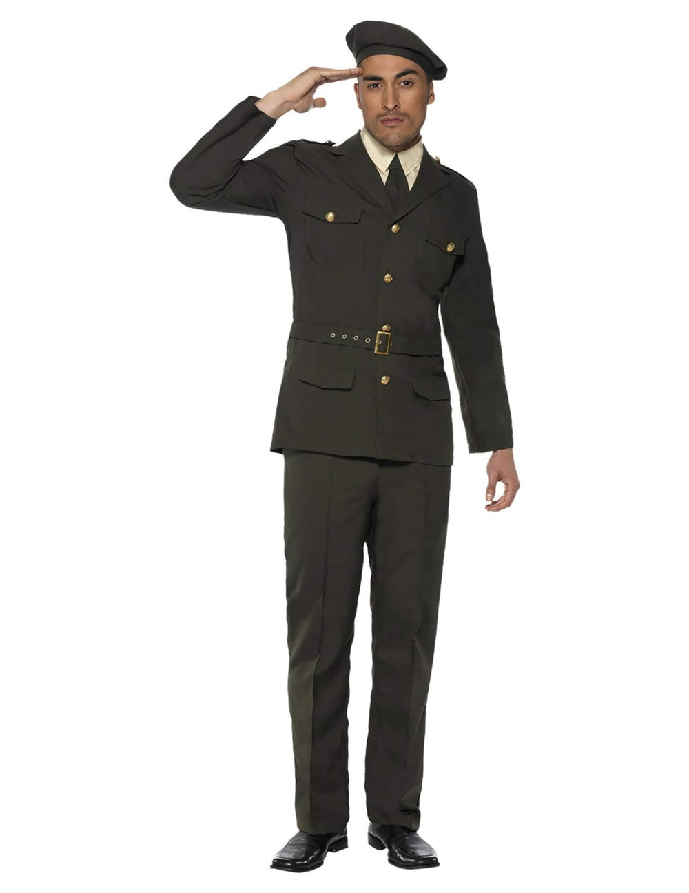 Salut militar al costumului de ofițer militar pentru bărbat