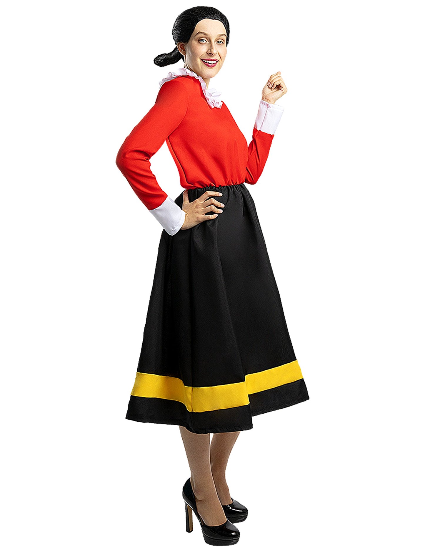 Costum de măsline cu perucă - Popeye pentru femei