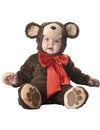 Déguisement ourson pour bébé marron avec nœud rouge