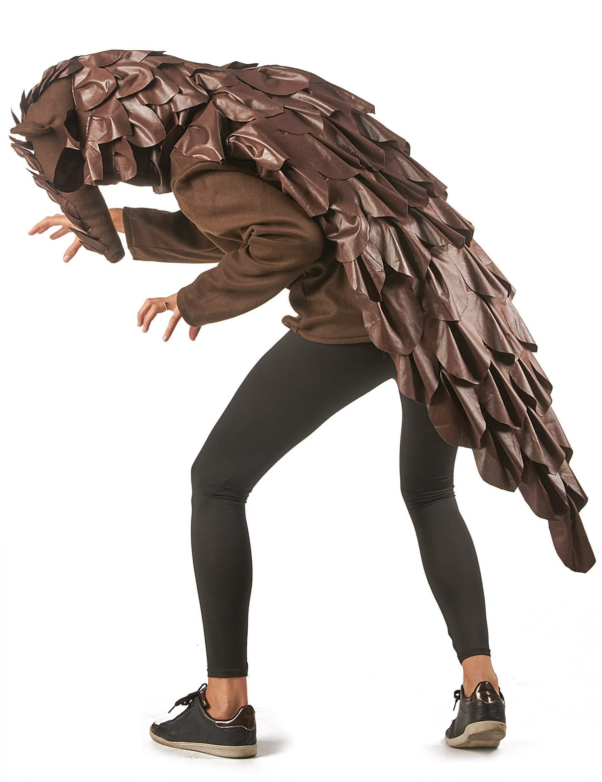 Costum de pangolin pentru adult maro cu solzi