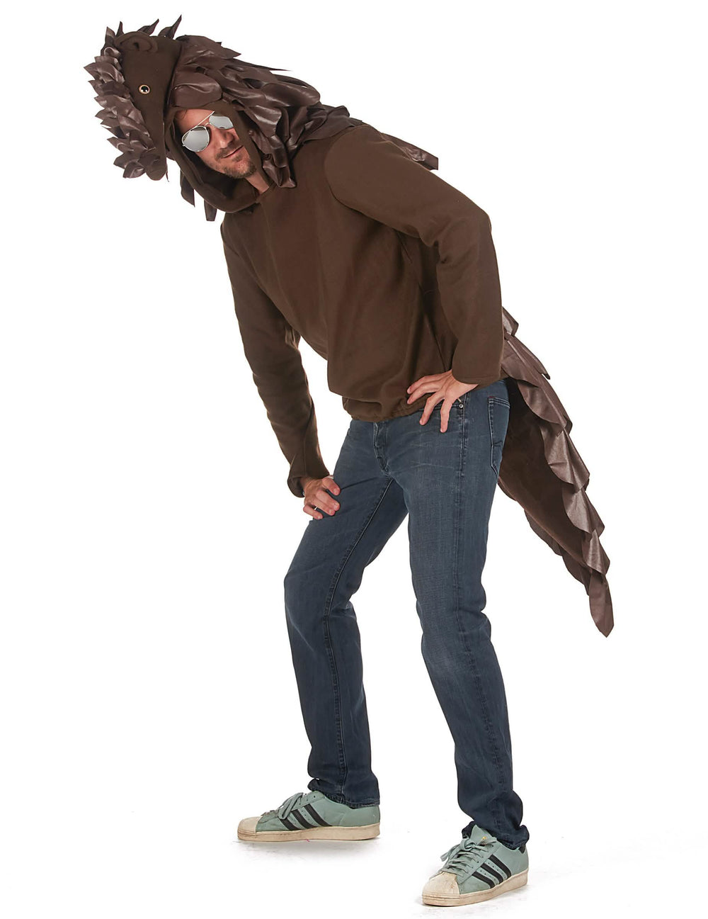 Vedere din profil a costumului de pangolin pentru adult