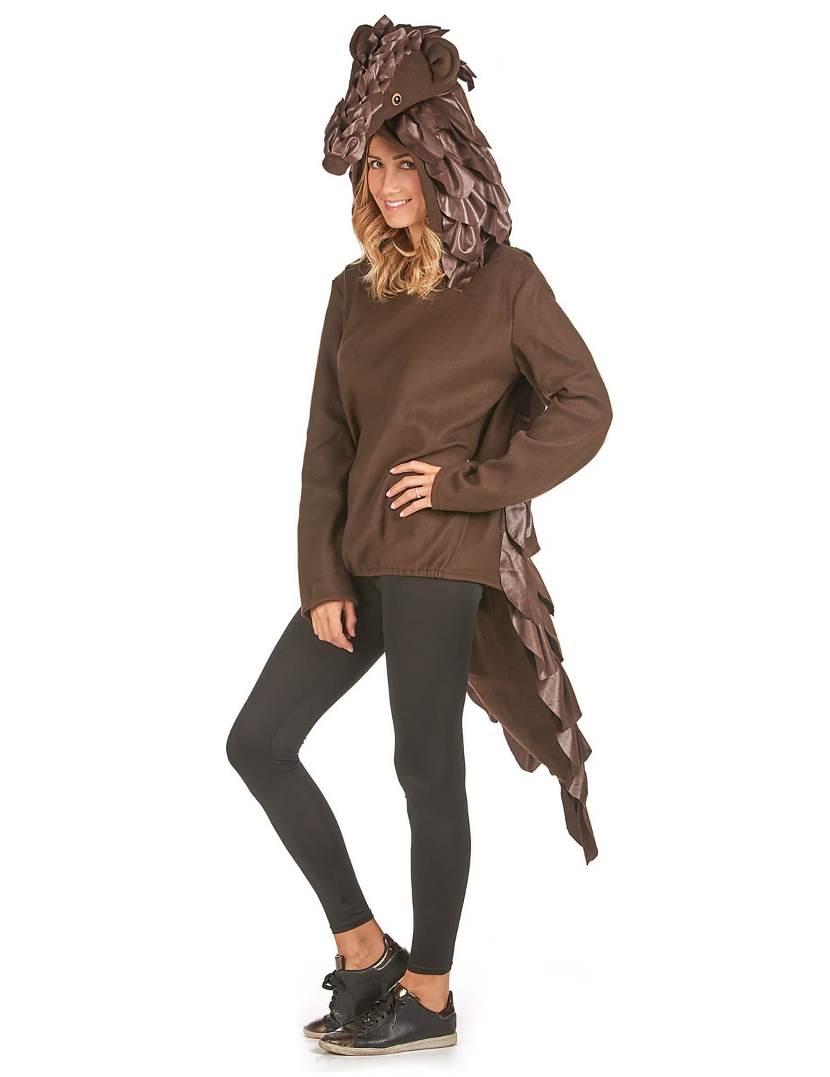 Vedere din trei sferturi a costumului de pangolin pentru adult
