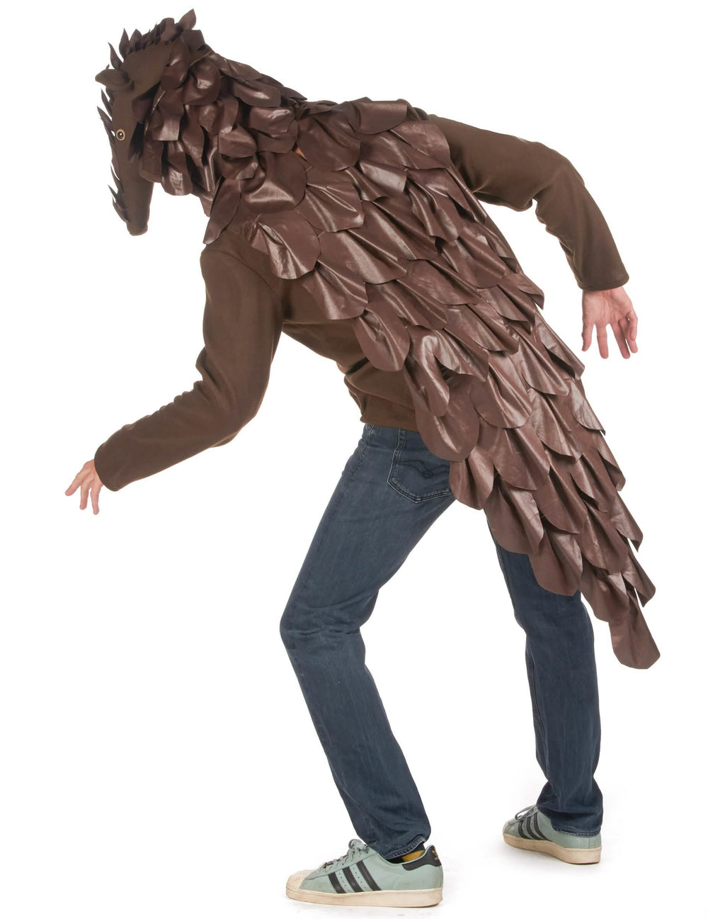 Vedere din spate a costumului de pangolin pentru adult
