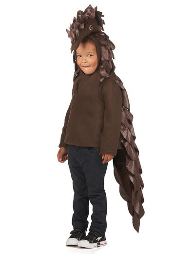 Costum de pangolin pentru copii, maro, cu solzi și coadă lungă