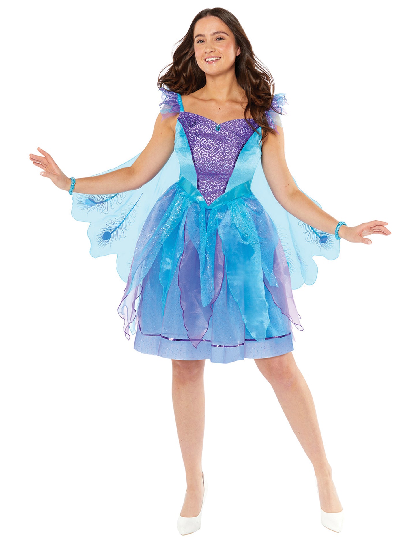 Costum elegant de păun pentru femeie