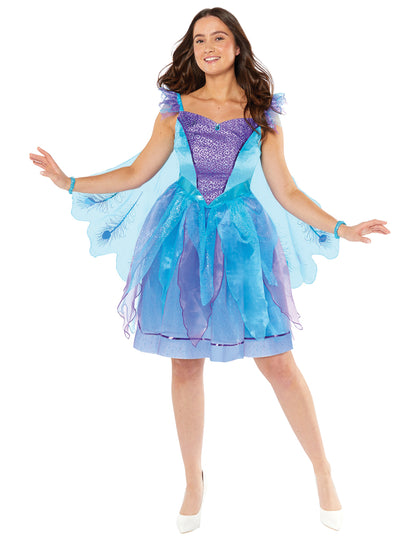 Costum elegant de păun pentru femeie