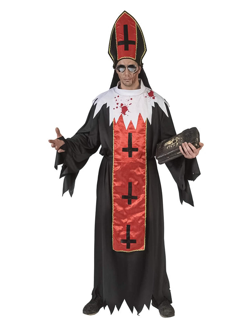 Costum papă al groazei pentru adult negru și roșu însângerat