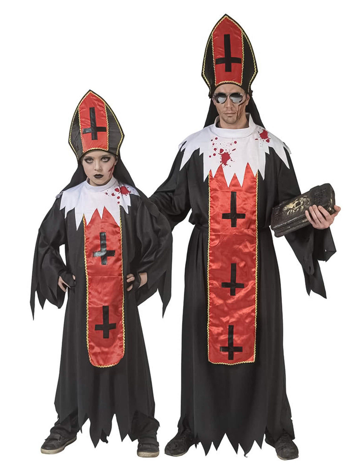 Duo adult și copil al costumului de papă de groază pentru adult
