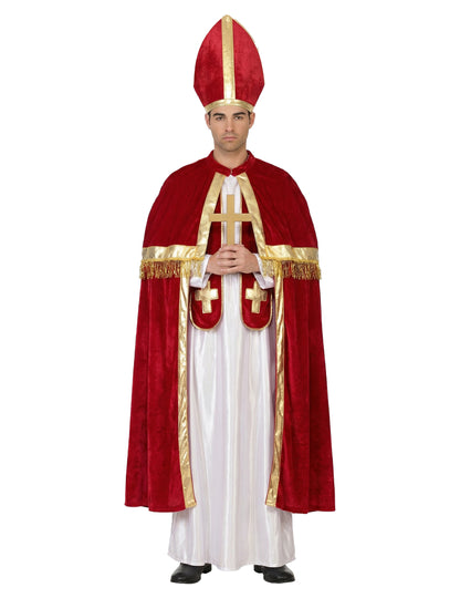 Costum de papă roșu și alb pentru bărbați