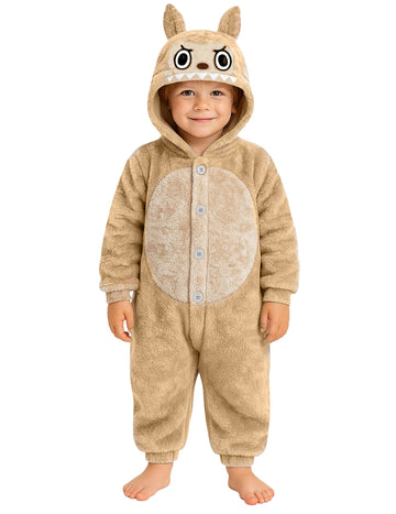 Costum de pluș monstru bej pentru copii 