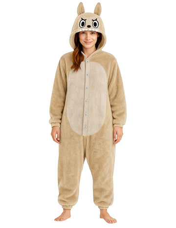 Costum de pluș monstru bej pentru femei 