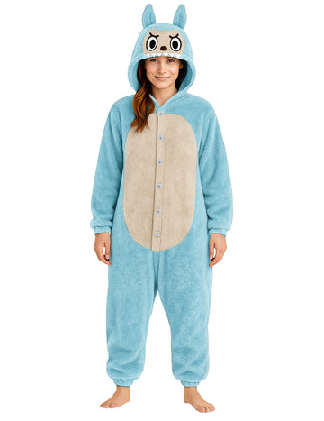 Costum de pluș monstru albastru pentru femei 