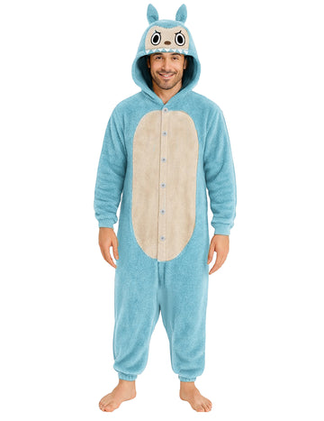 Costum de pluș monstru albastru pentru bărbat 