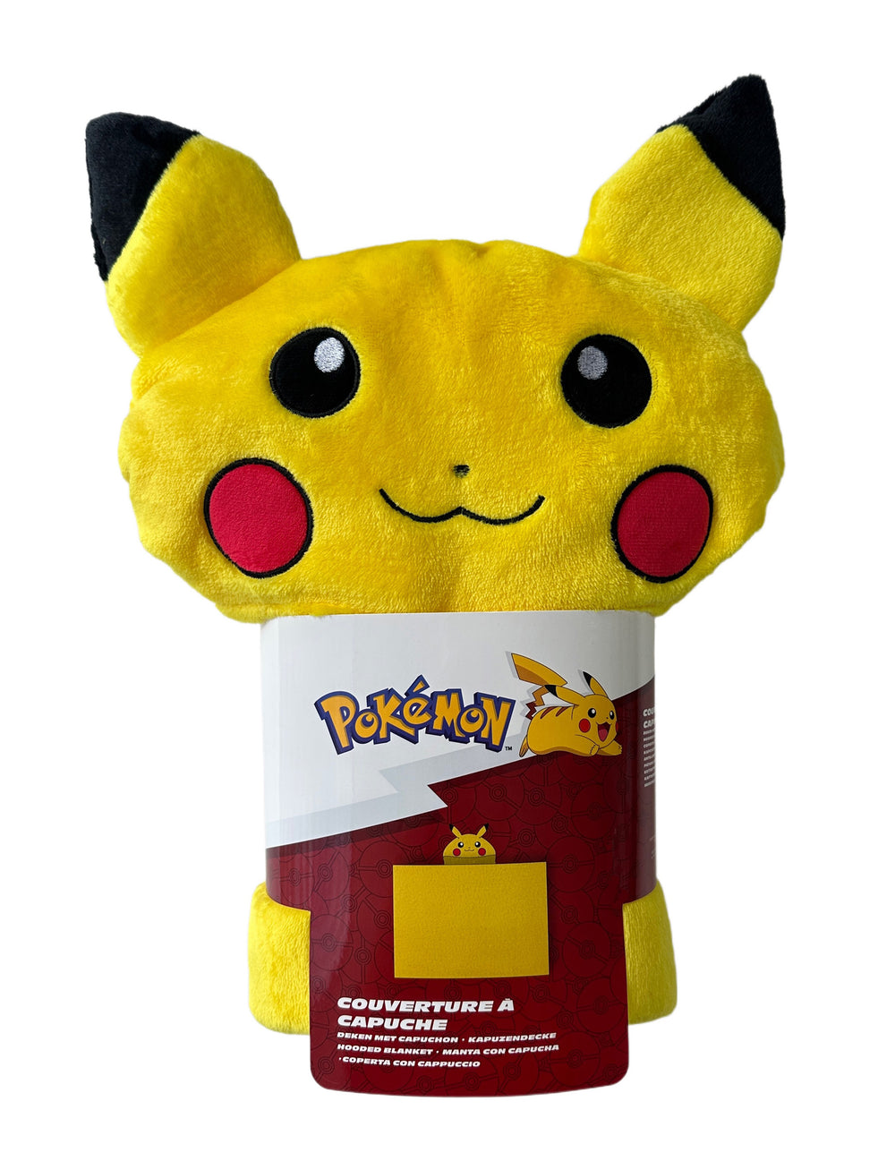 Vue de l'emballage du déguisement plaid polaire à capuche Pikachu Pokémon™