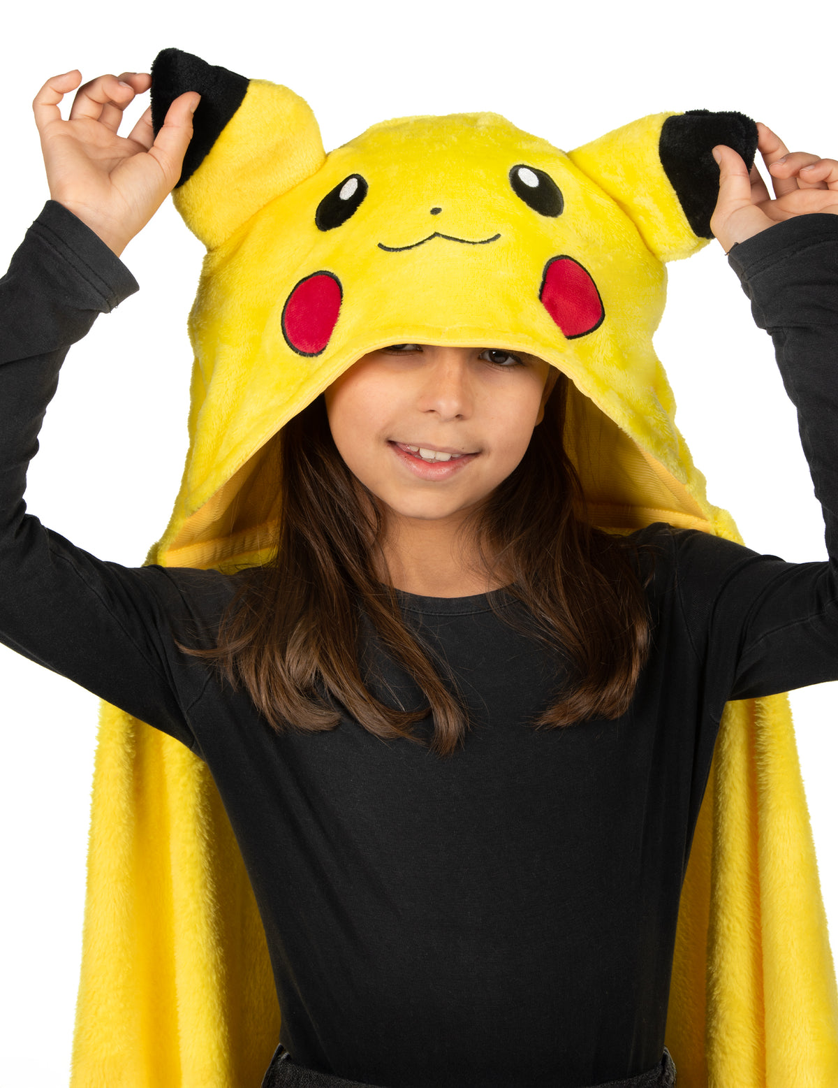 Détail de la capuche du déguisement plaid polaire à capuche Pikachu Pokémon™