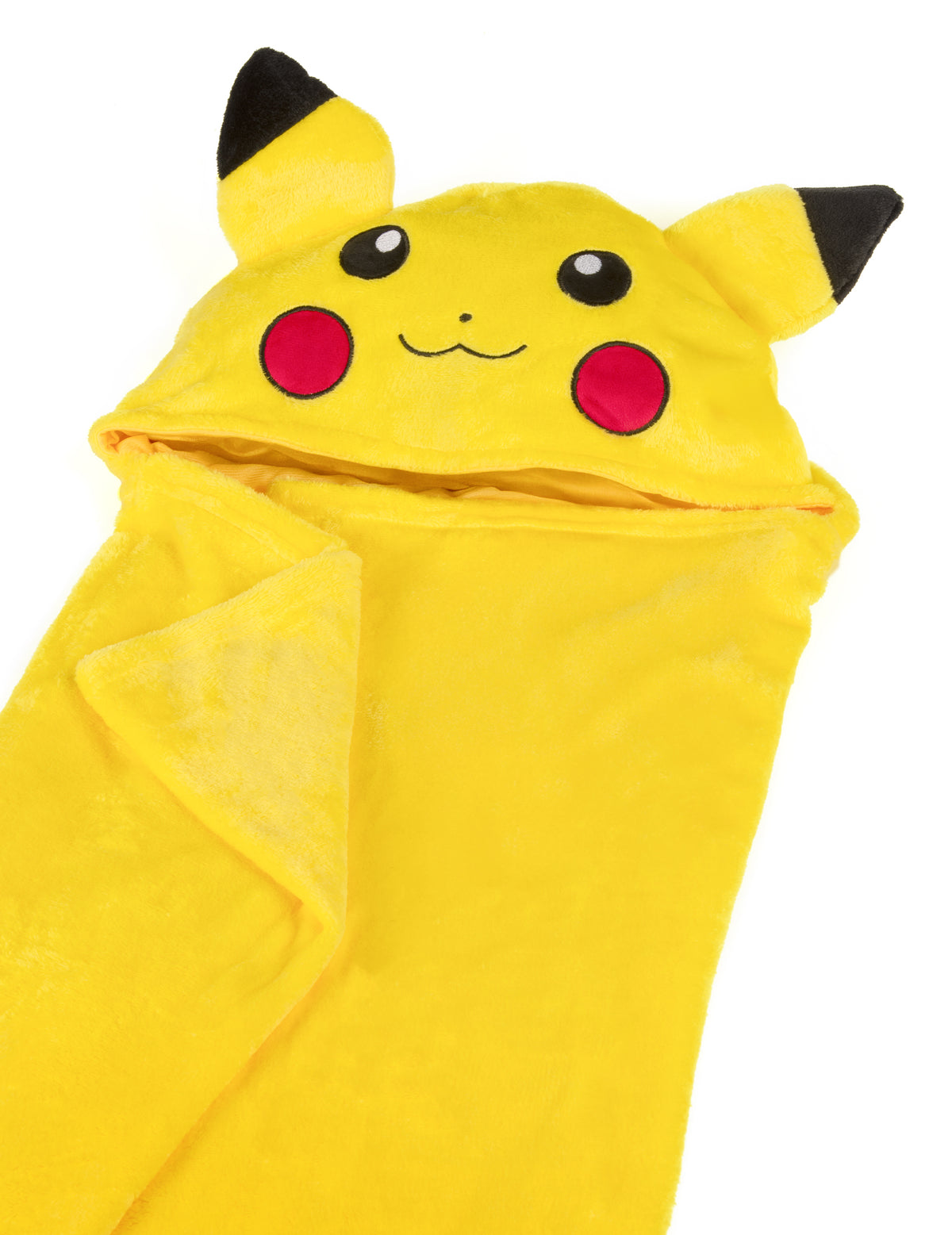 Gros plan sur le visage du déguisement plaid polaire à capuche Pikachu Pokémon™