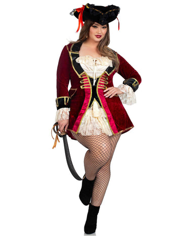 Déguisement pirate bordeaux sexy grande taille femme
