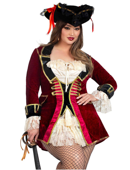 Déguisement pirate bordeaux sexy grande taille femme