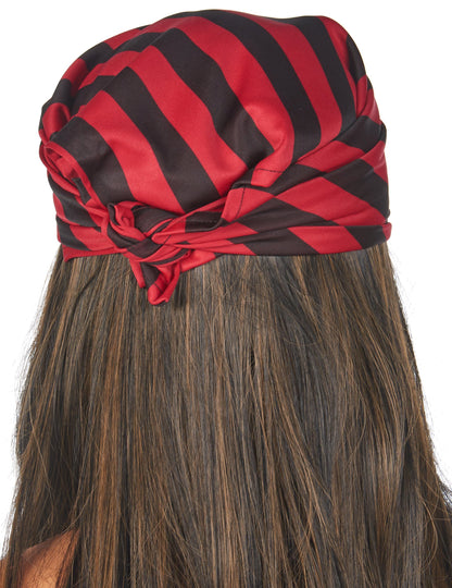 Vedere din spate a bandanei costumului de pirat cu dantelă pentru femei