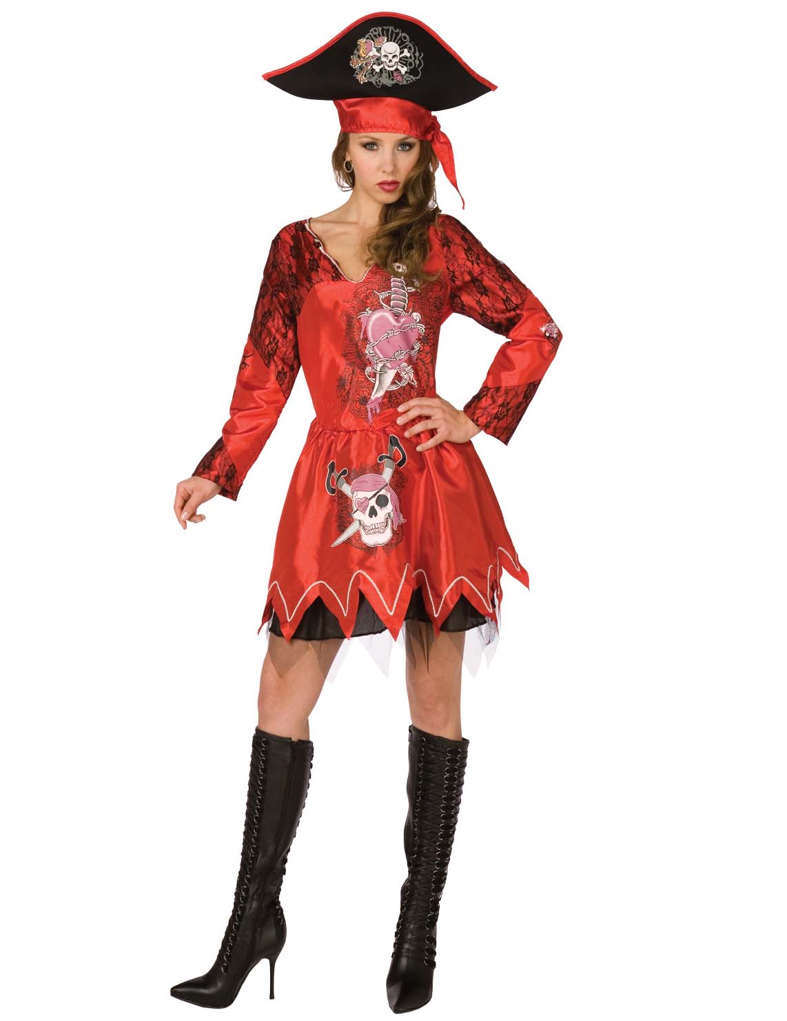 Costum pirat de femeie roșie