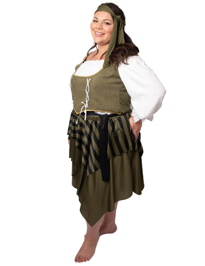 Green Green Flibustière Pirate Mare Costum pentru femeie mare