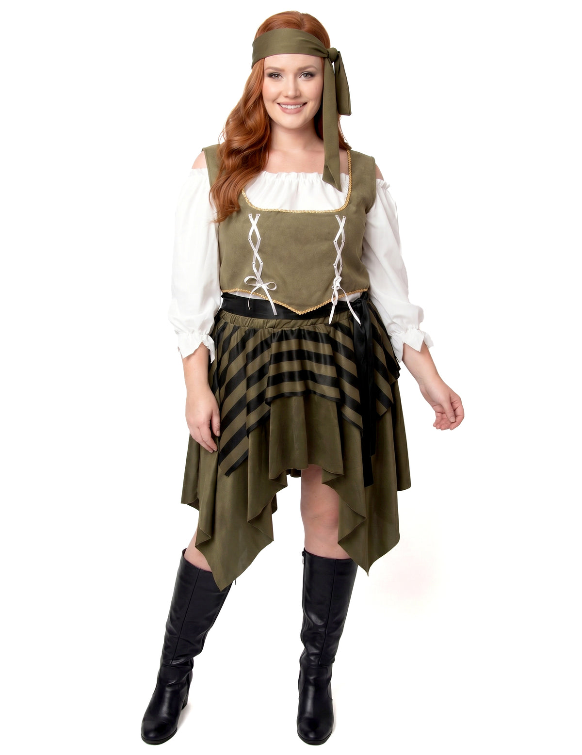 Green Green Flibustière Pirate Mare Costum pentru femeie mare