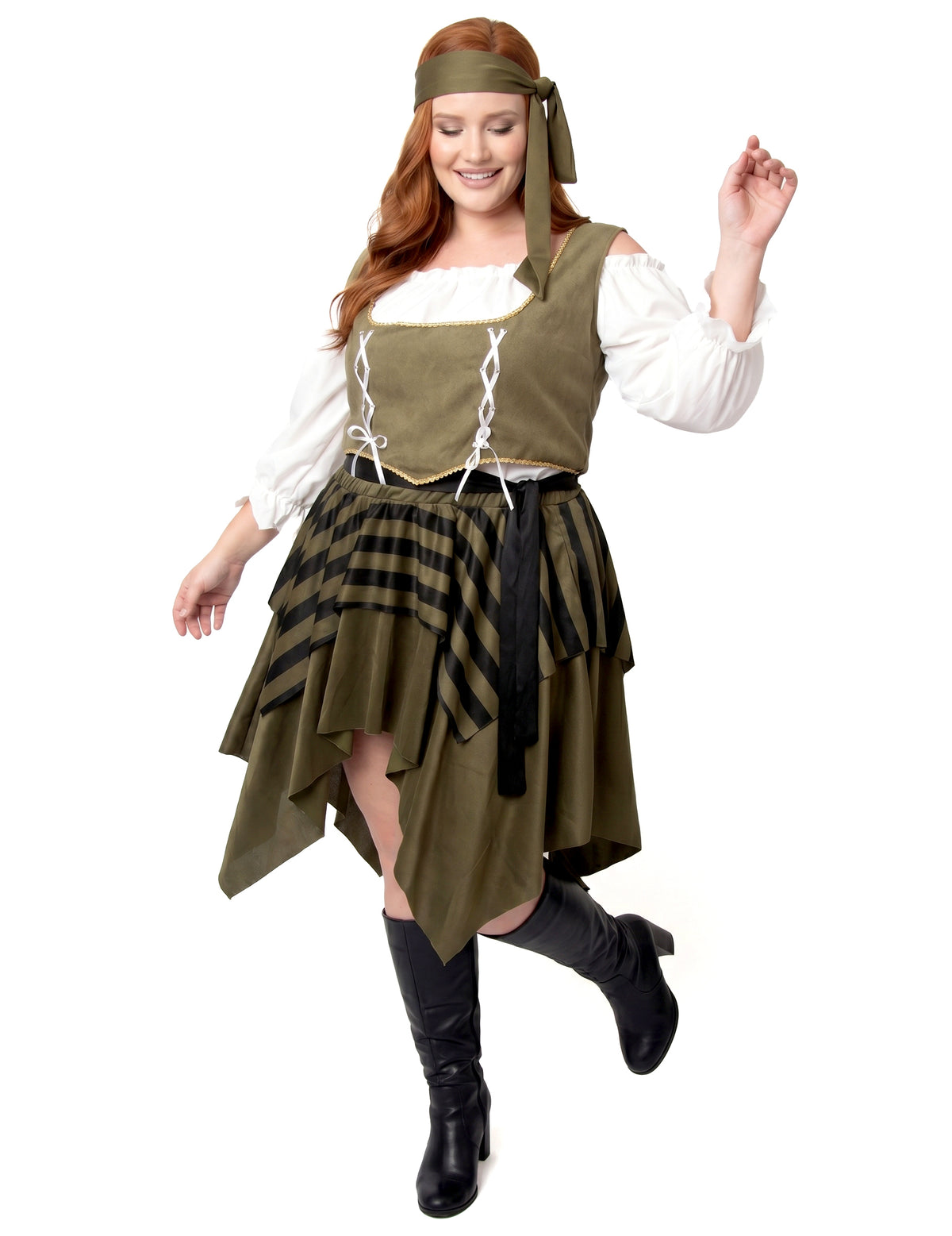 Green Green Flibustière Pirate Mare Costum pentru femeie mare