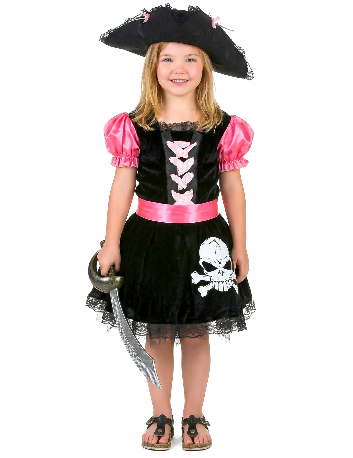 Vue d'ensemble du déguisement pirate girly