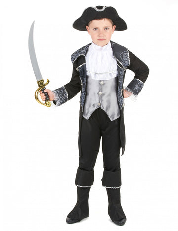 Costum de pirat gri și negru pentru băiat 