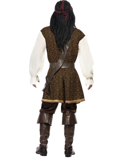 Vue de dos du déguisement de pirate pour homme