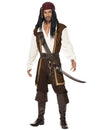 Déguisement de pirate pour homme marron avec gilet et bandana