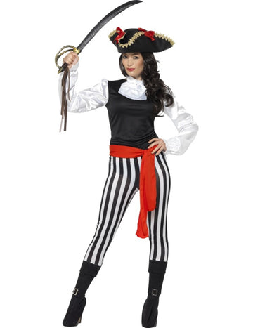 Costum pirat cu dungi pentru femei