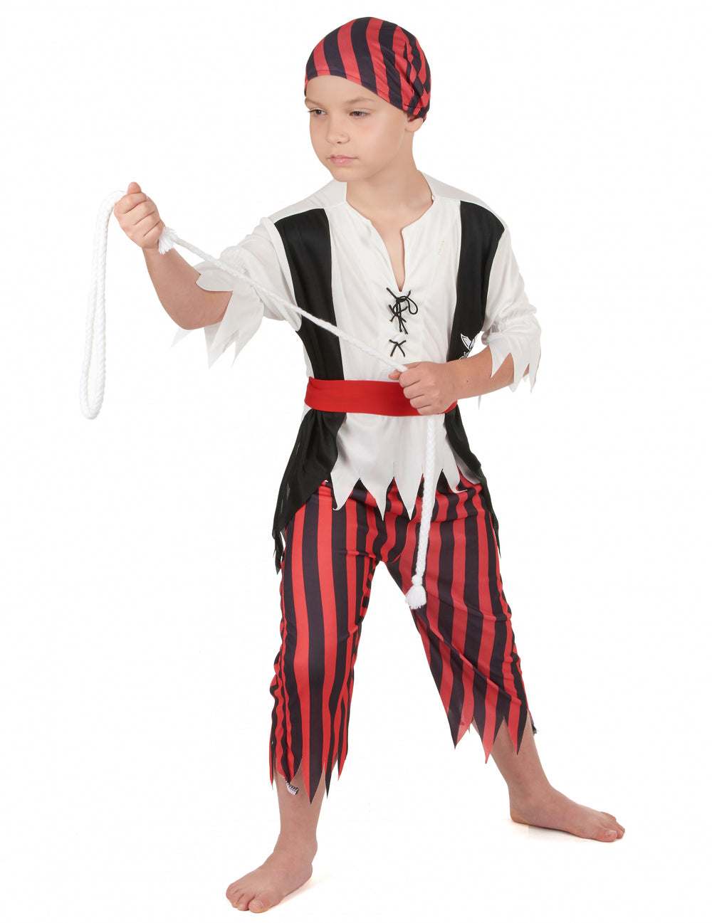 Vue de face avec corde du déguisement de pirate