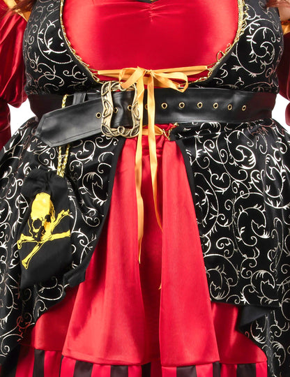 Déguisement pirate rouge luxe grande taille femme