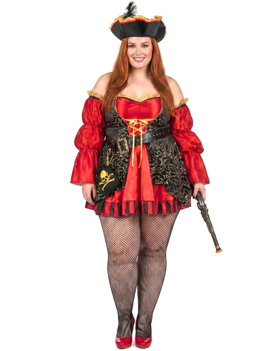 Luxe Red Luxur Lux Pirat Costum Femeie