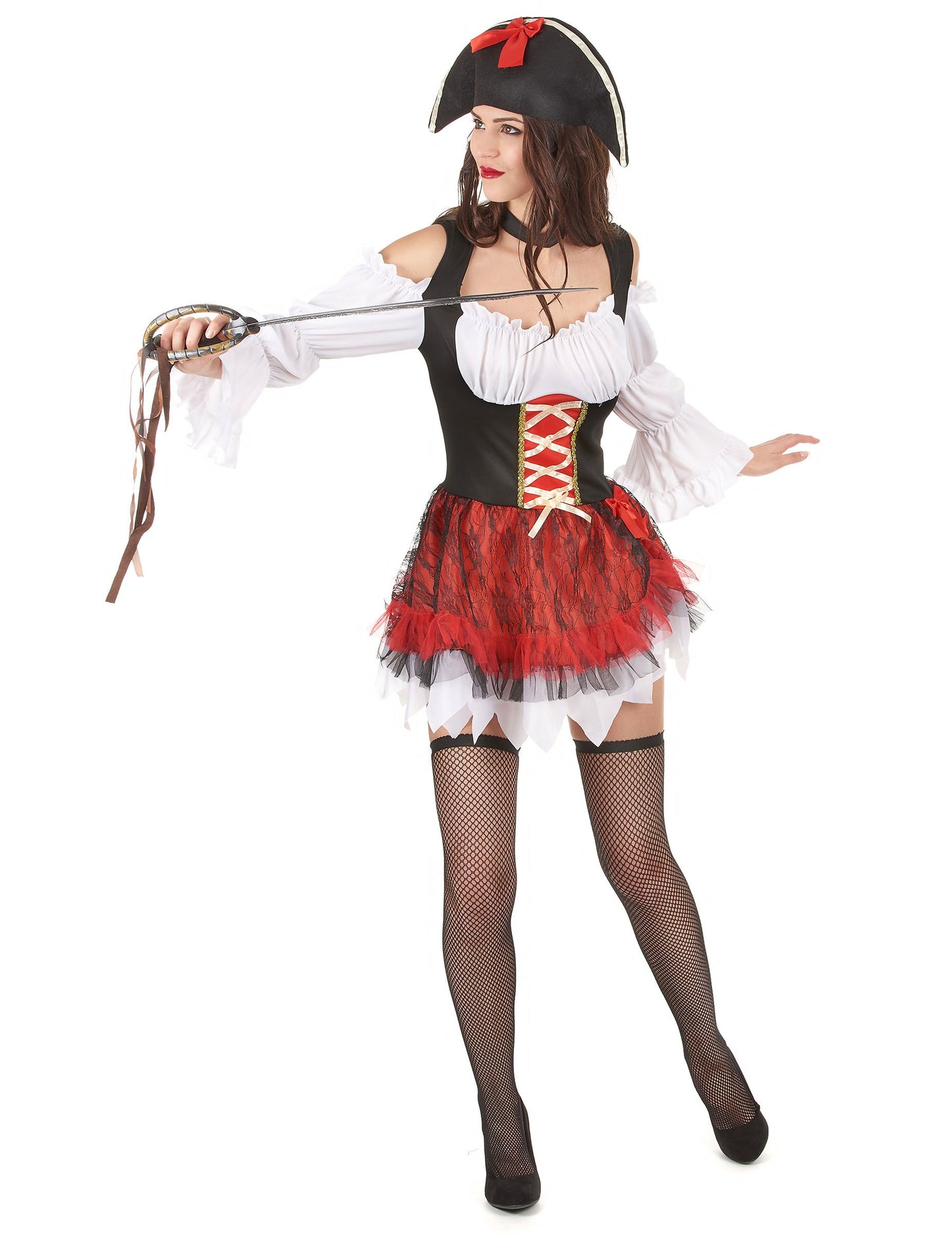Costum alb și roșu sexy și roșu
