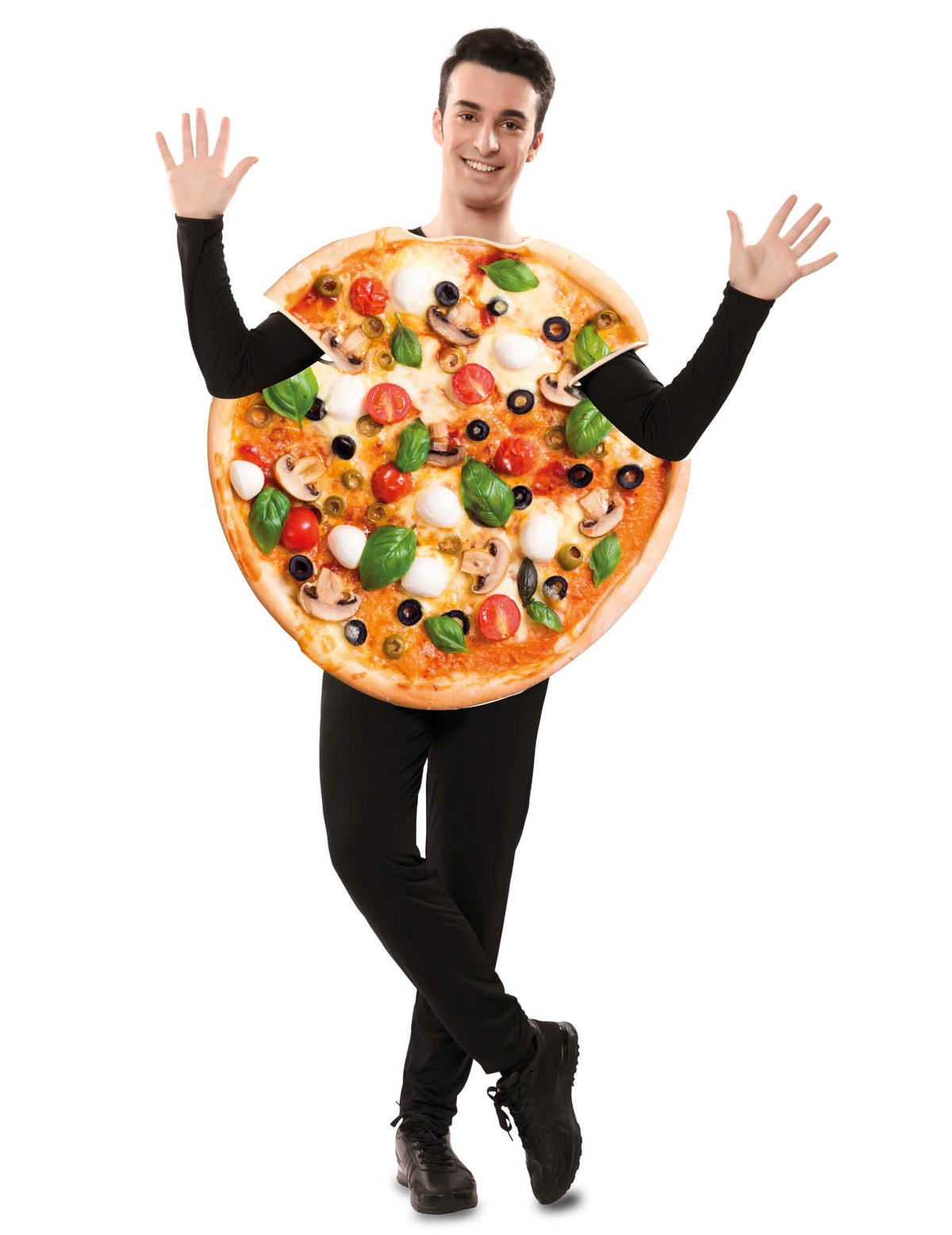 Costum de pizza pentru adult multicolor imprimat realist