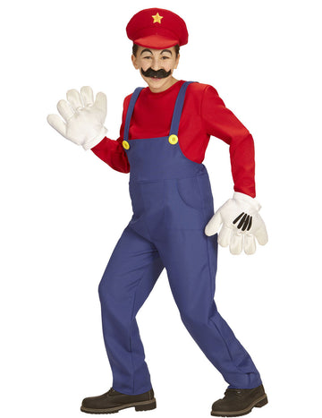 Costum de instalator roșu pentru copii