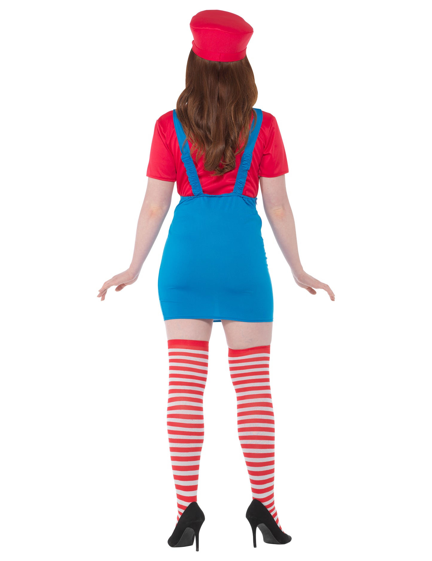 Femeie cu costum de instalator roșu