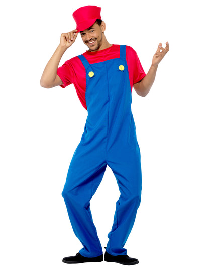 Costum de instalator roșu pentru bărbați