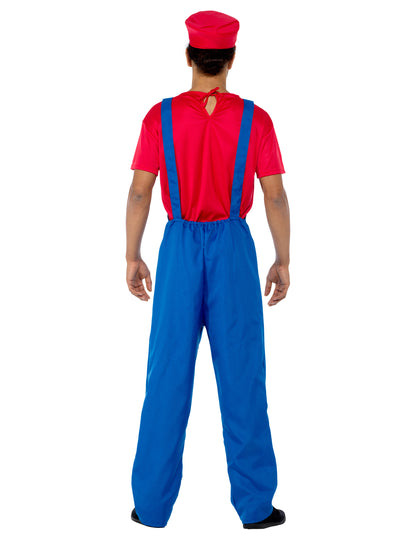 Vue de dos du déguisement de plombier pour homme