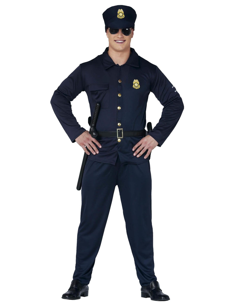 Vedere din față a costumului de polițist pentru adult